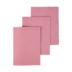 Safe-Dent- Patient Bibs, 2 ply tissue/1 ply plastic, 13"x 18", Dusty Rose,  500 pcs box